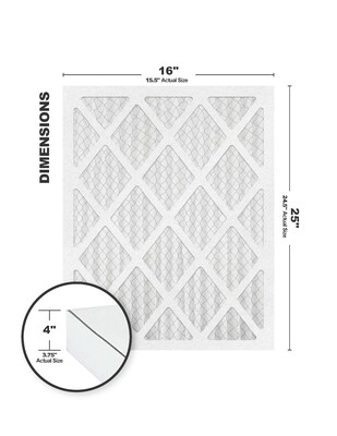 Brighton Professional™ MERV 13 16 x 25 x 4/15.5 x 24.5 x 3.75 Pleated Air Filter, 3/Pack (FD16