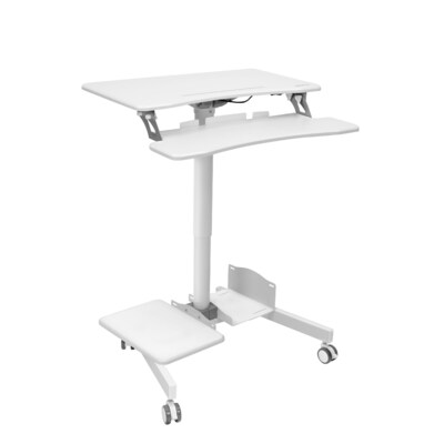 Mount-It! 28W Adjustable Mobile Sit-Stand Computer Workstation, White (MI-7979W)