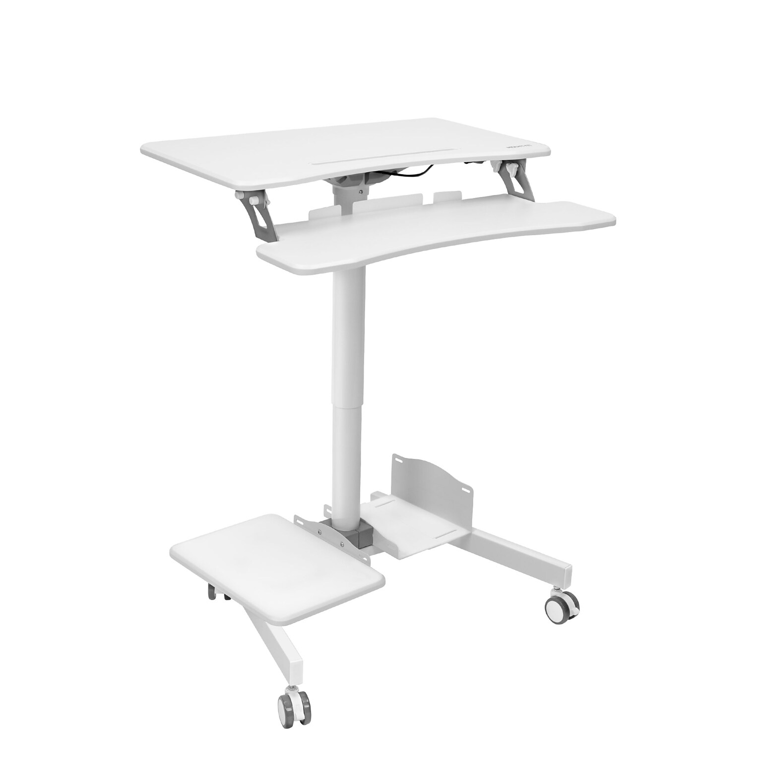 Mount-It! 28W Adjustable Mobile Sit-Stand Computer Workstation, White (MI-7979W)