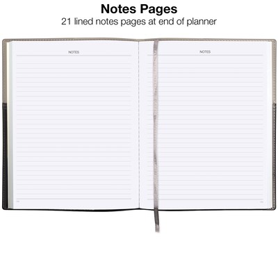 2027 Excello Brands 8" x 10" Weekly & Monthly Standard Planner, Paperboard Cover, Gray/Black (PKT-CY27-810-GY)