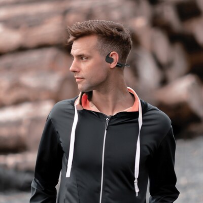 OPN Sound Aperto Wireless Open-Ear Neckband Headphones with Microphone, Bluetooth, Black (OS1000DA)