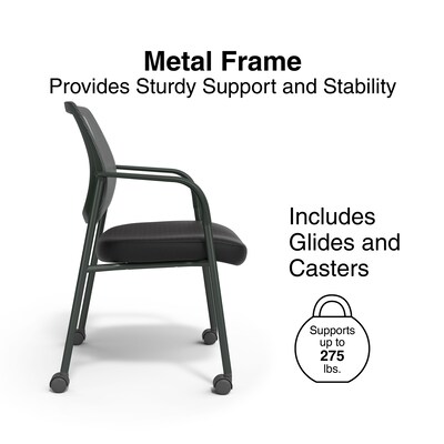 Staples Essentials Mesh/Fabric Guest Chair, Black (UN61297-CC)