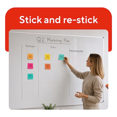 Staples Sticky Notes, 3" x 3", Assorted Colors, 2400 Sheets – Everyday Self-Stick Notes for Reminders, Planning & Collaboration