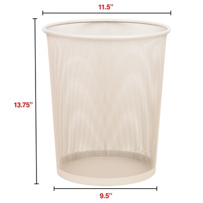 Staples Metal Mesh Trash Can, 4.4 Gallon, Warm White (ST63857)