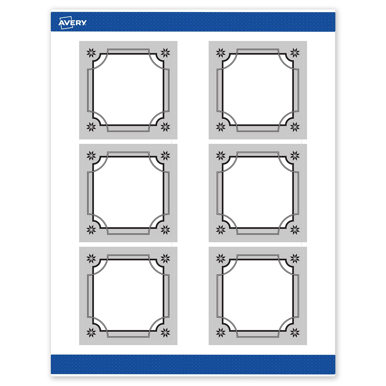 Avery Square Multipurpose Labels, 3 x 3, White, 60/Pack (19479370609)
