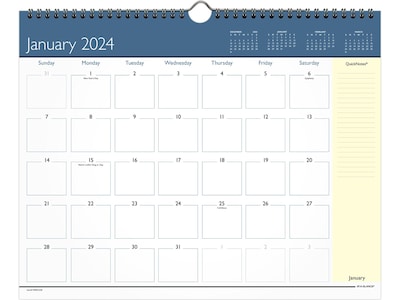 2024 AT-A-GLANCE QuickNotes 12 x 15 Monthly Wall Calendar (PM0212-28-24)