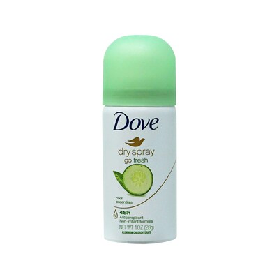Dove Womens Dry Spray Cool Essentials Antiperspirant, 1 oz Can, 12 Cans/Bag, 18 Bags/Carton