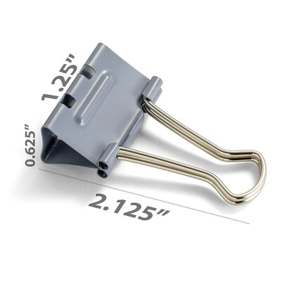 Officemate EZ Medium Binder Clips, 0.625 Capacity, Gray, 48 Clips/Pack (99550)