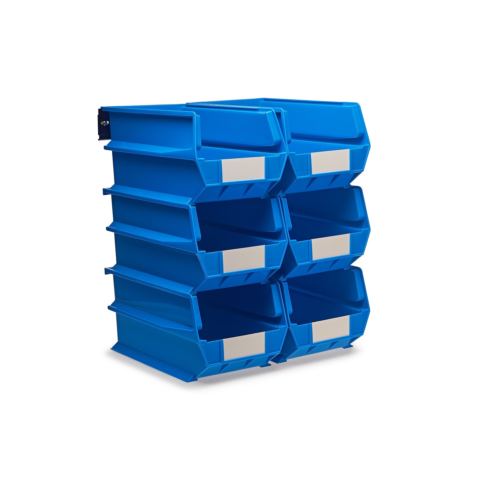 Triton Products LocBin Stackable Storage Bin, 7 x 8.25x 14.75, Blue, 6/Pack (3-240BWS)