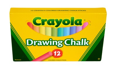 Crayola Drawing Chalk, Assorted Colors, 12/Box (51-0403)