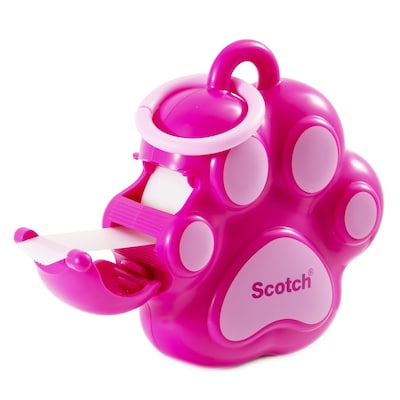 Scotch Paw Desktop Dispenser w/Tape, 1 Core, Pink (159-PAW-P)