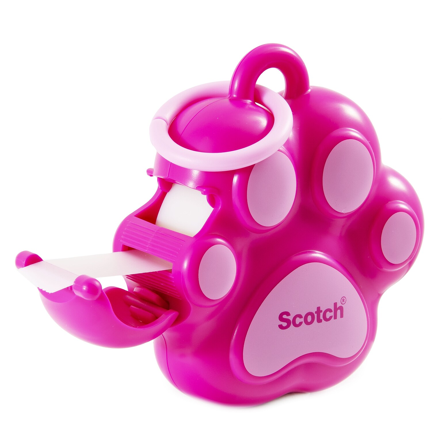Scotch Paw Desktop Dispenser w/Tape, 1 Core, Pink (159-PAW-P)