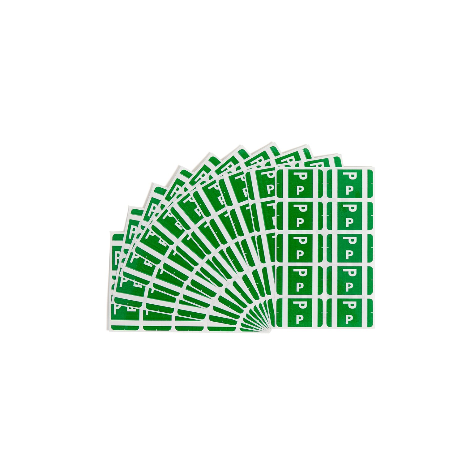 Smead® Alpha-Z Color-Coded Second Letter P Labels, 10 Labels Per Sheet, Dark Green, 1H x 1 5/8W, 100 Labels/Pk