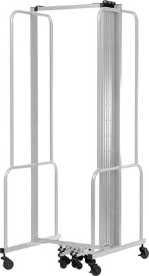 National Public Seating Robo Series 7-Panel Folding Mobile Room Divider, 72H x 164W, Clear Acrylic (RDG6-7CA)