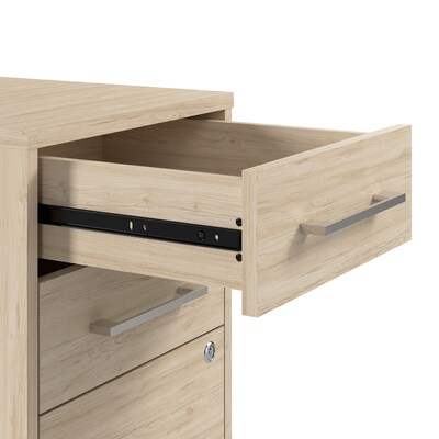 Bush Business Furniture Hustle Office Storage Cabinet with Wheels, Natural Elm (HUF140NE)