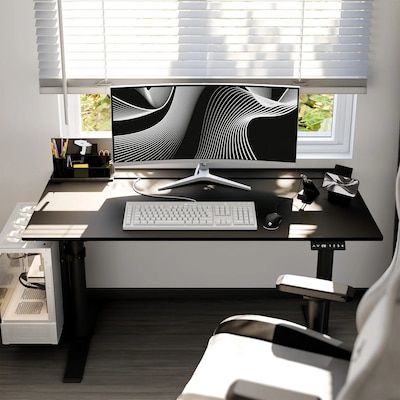 Arozzi Arena Nordico 55"W Electric Adjustable Standing Desk, Black (ARENANRDBKBK)