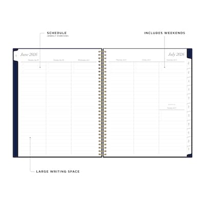 2026-2027 Blue Sky 8 x 11 Academic Year Weekly & Monthly Planner, Plastic Cover, Navy (157508)
