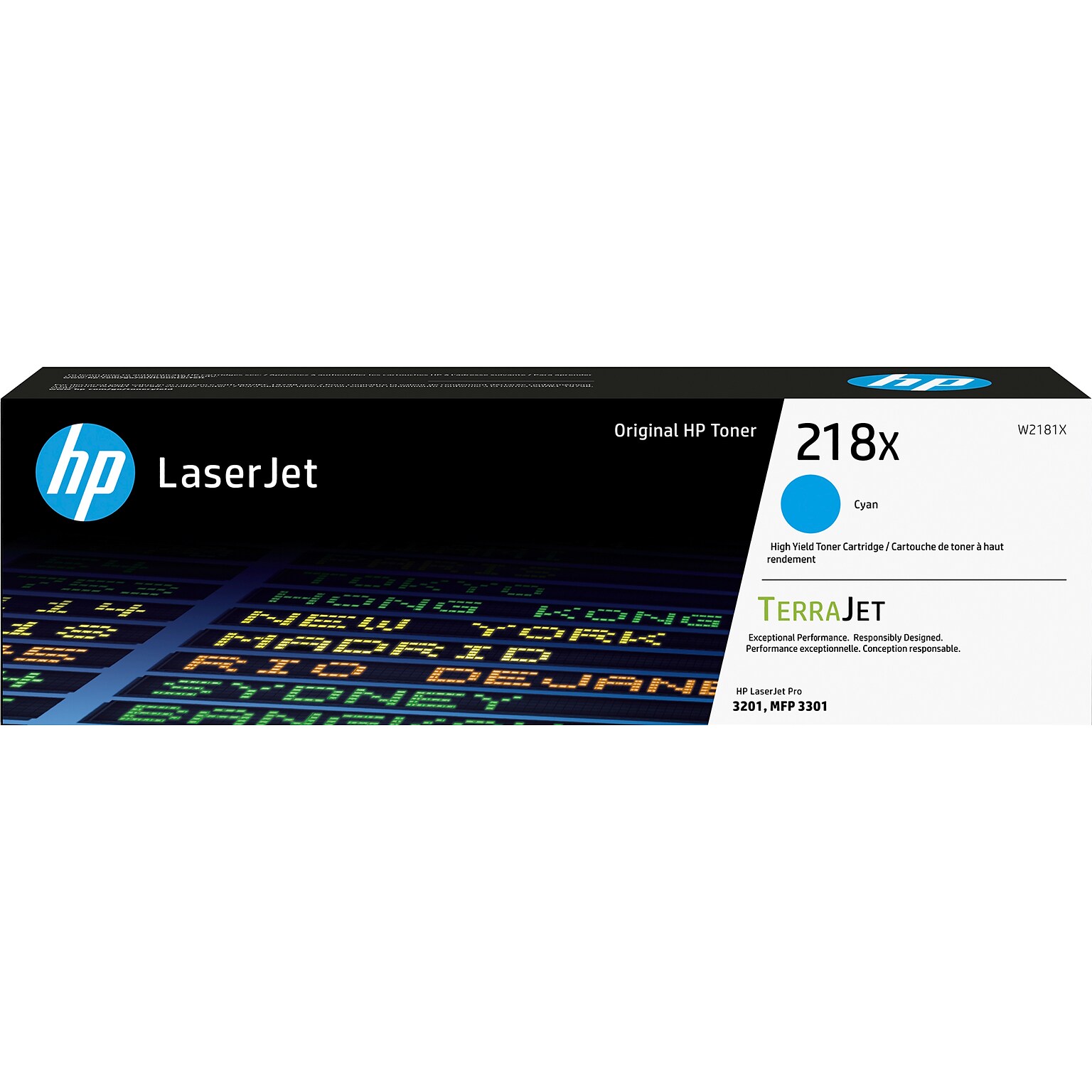 HP 218X Cyan High Yield Toner Cartridge, Prints Up to 2500 Pages (W2181X)