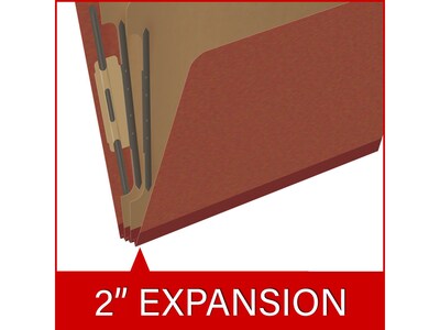 Medical Arts Press Pressboard Classification Folder, 2 Dividers, 2" Expansion, Letter Size, Red, 10/Box (DV-T42-26-3RED)