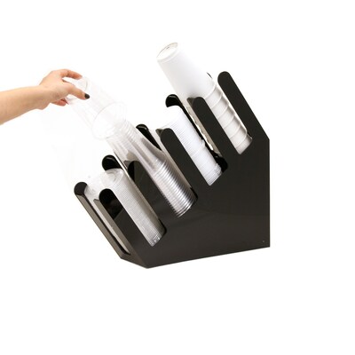 Mind Reader Fancy Black Acrylic Cup and Lid Holder, Black (4ACUPHOLD-BLK)