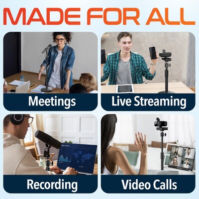 Delton T301 360° Webcam Stand, Camera Stand for Video Calls/Streaming/Recording, Black (DCT301)