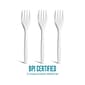 Perk™ Compostable PLA Fork, Medium-Weight, White, 300/Pack (PK56201)