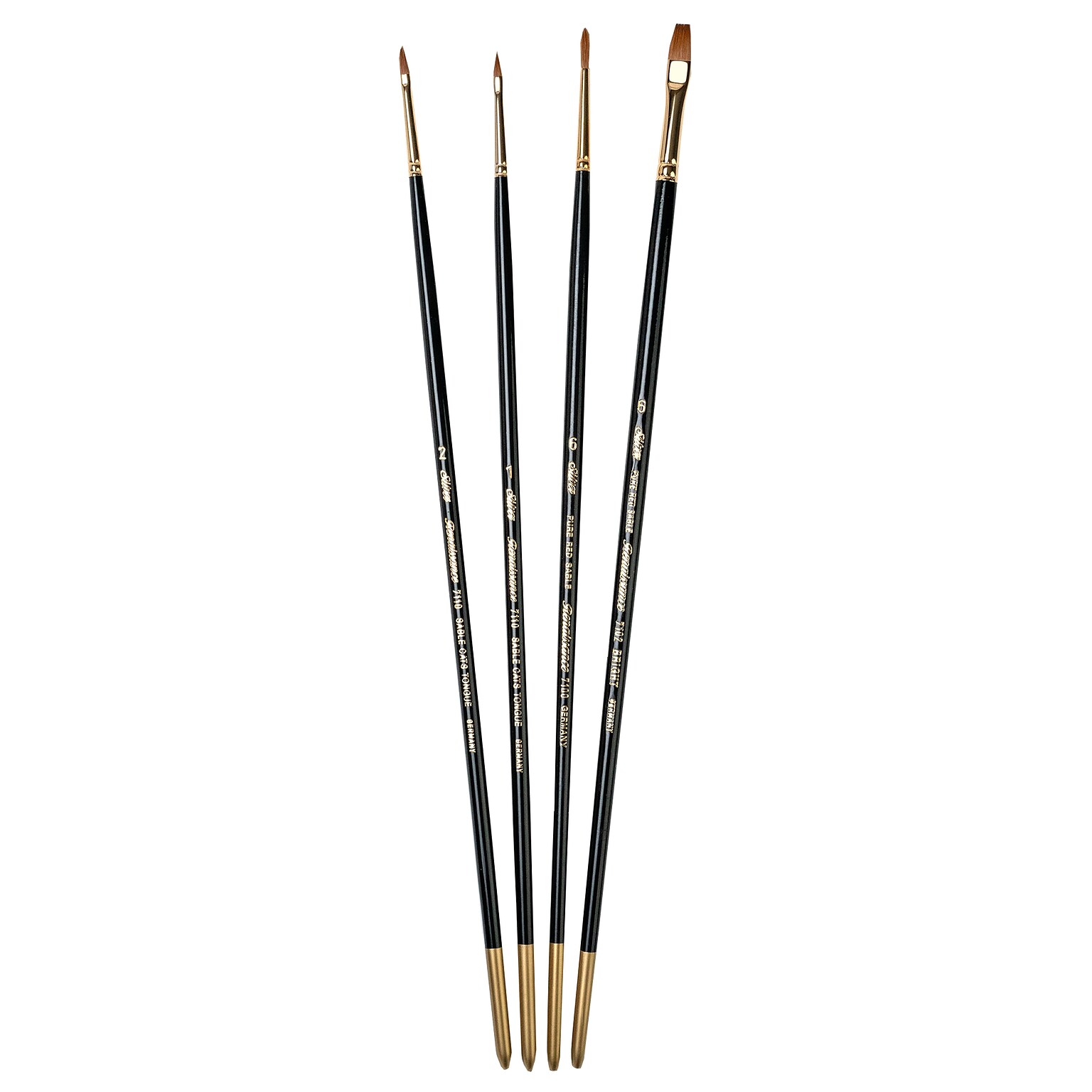 Silver Brush Renaissance Small Brushes, 4/Pack (SLVRN7172)