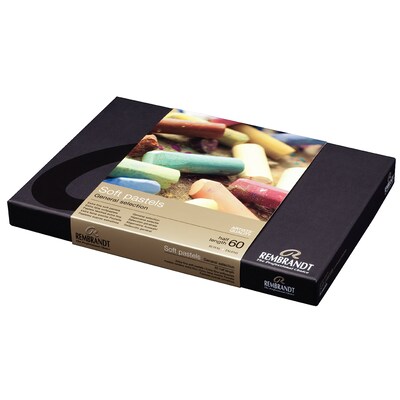 Rembrandt Soft Half Stick Pastel Cardboard General Selection Box Set, Assorted Colors, 60/Set (RBX31823133)