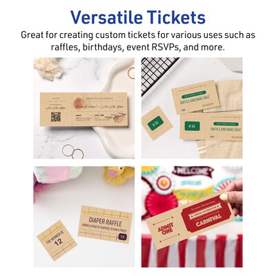 Avery Integrated Cards, 2-1/8" x 5-1/2", Matte Kraft Brown, 80/Pack (95331)