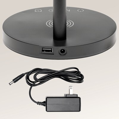 Excello Brands Wellness Series LED Desk Lamp, 14", with USB Port, Black (EGP-DL-15-BLK)