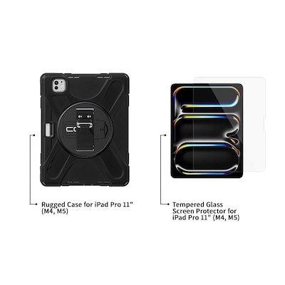 CODi Essentials Bundle: Rugged Case iPad Pro 11 (M4, M5) + Screen Protector, Black  (TK0000011)