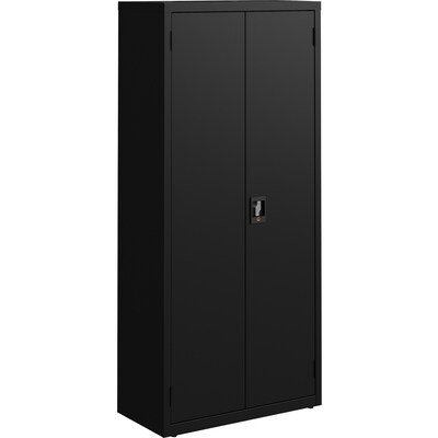 Lorell Fortress Series Slimline Storage Cabinet, 30W x 15D x 66H, Black (LLR69830BK)