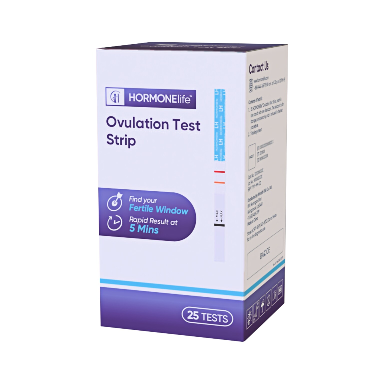 HORMONElife Ovulation Test Strips, 25/Pack (W2-S-25BX)