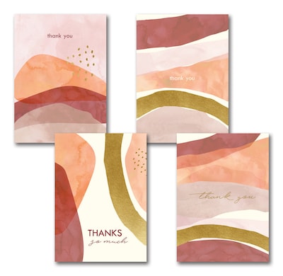 Thank You Greeting Card Assortment Pack, 3 1/2 x 4 7/8, 24 Cards with Envelopes