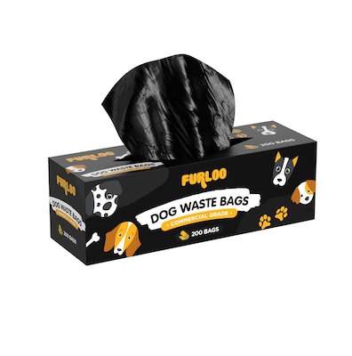 Furloo Heavy Duty Pet Waste Disposal Bags, 2 Gallons, Black, 4000 Total Bags (FLO2-20)