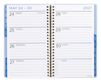 2026-2027 Overland Travelware 0.75" x 5.75" Calendar Year Weekly & Monthly Standard Planner, Paperboard Cover (90687)