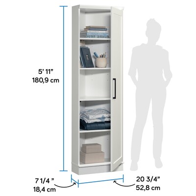 Sauder HomePlus 71"H Storage Cabinet with 5 Shelves, Soft White (443281)