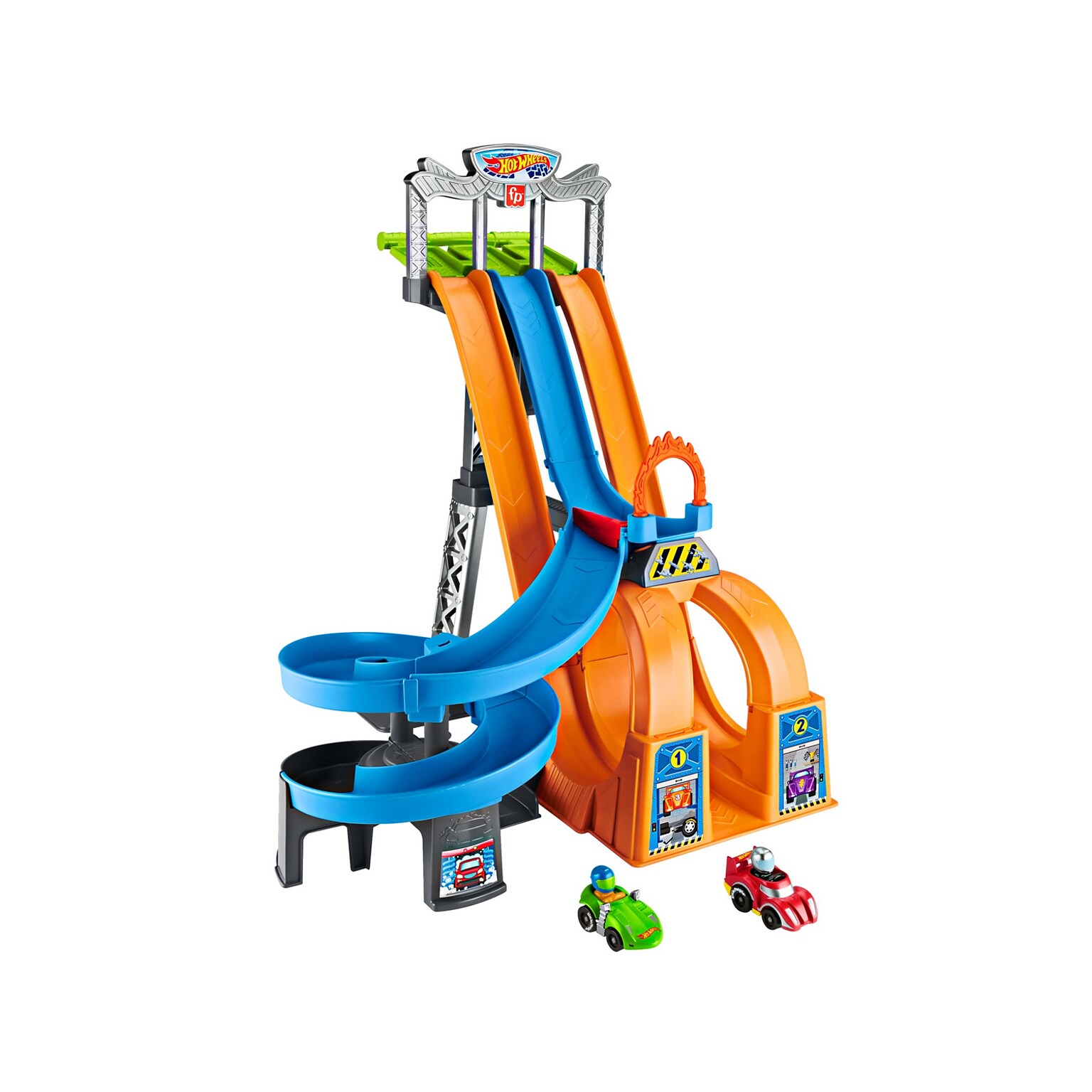 Fisher-Price Hot Wheels Racing Loops Tower by Little People, 2/Pack (HFG46)