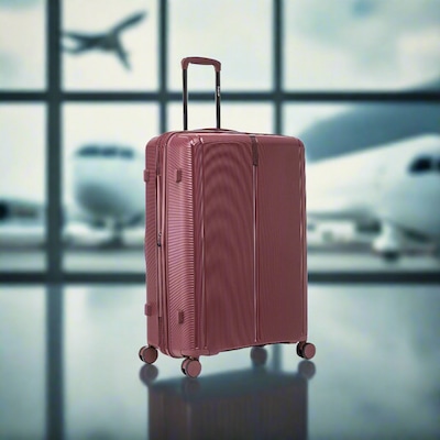 DUKAP Airley 29.92" Hardside Suitcase, 4-Wheeled Spinner, TSA Checkpoint Friendly, Wine (DKAIR00L-WIN)