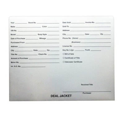 BSP Automotive Dealer Printed Jacket, Letter Size, White, 500/Box (S-09432-WHT-B)