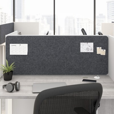 Bush Business Furniture Hustle 17"H x 46"W Tackboard for 48" Cubicle Desk, Cool Charcoal (HUP146CL-03)