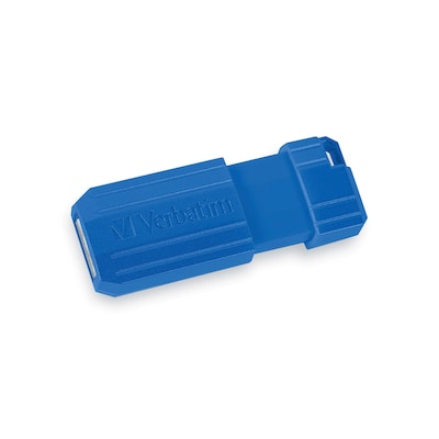 Verbatim PinStripe 128GB USB 2.0 Type A Flash Drive, Red and Blue, 2/Pack (70391)