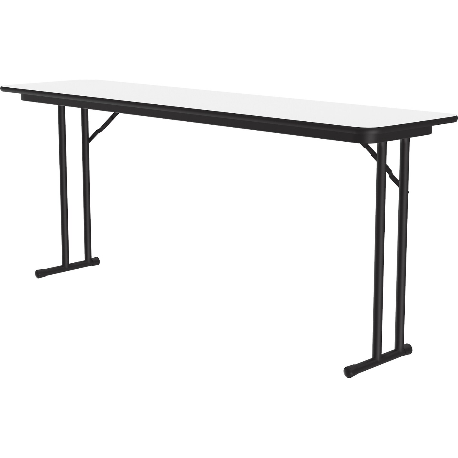 Correll 72W x 24D Foldable Training Room Table, Dry-Erase Markerboard, Frosty White/Black (ST2472DE-80)