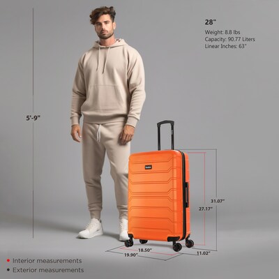 InUSA Trend 28" Hardside Suitcase, 4-Wheeled Spinner, TSA Checkpoint Friendly, Orange (IUTRE00L-ORA)