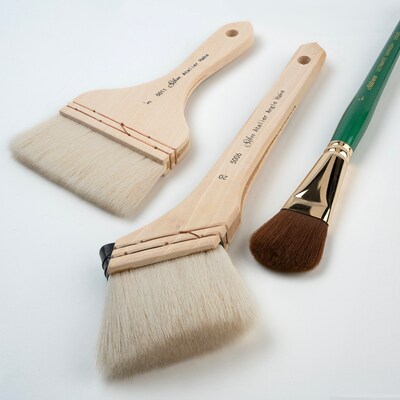 Silver Brush Goat Hair Silver Varnish/Hake Brushes, 3/Pack (SLVHK5052)