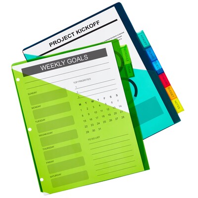 Avery Big Tab Two-Pocket Insertable Plastic Divider, 8 Tabs, Multicolor, 1 Set (11907)
