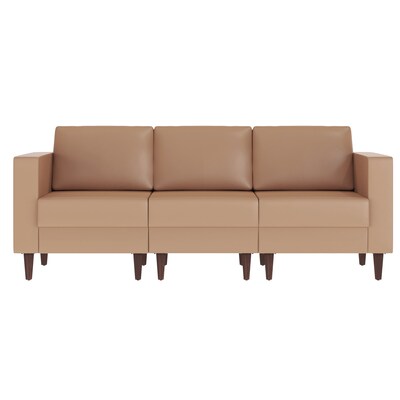 Flash Furniture Hercules Artemis LeatherSoft Reception Sofa, Cognac (ZB89213SCOGNAC)