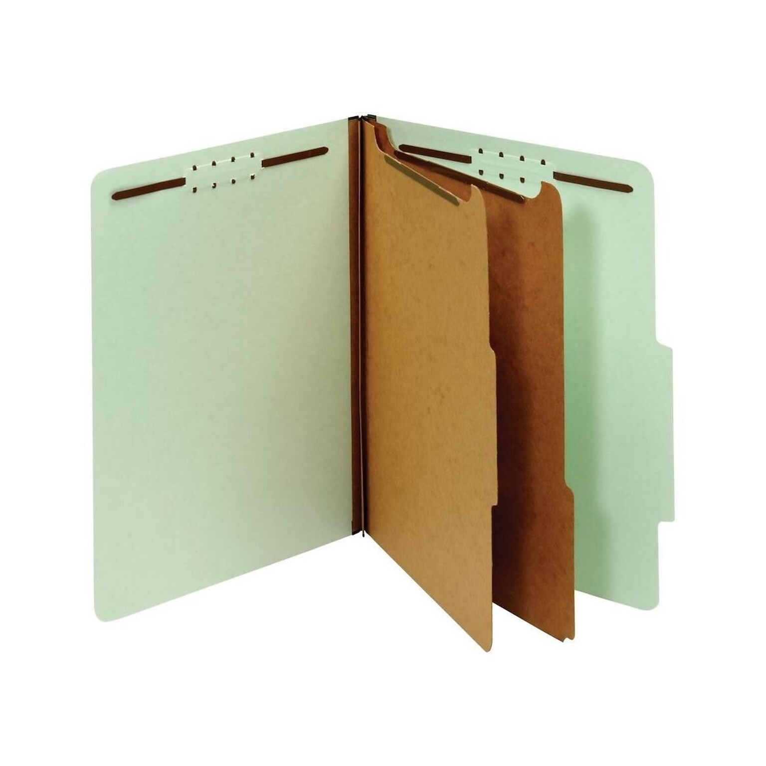 Pendaflex Pressboard Classification Folder, 2-Dividers, 2 1/2 Expansion, Letter Size, Light Green, 10/Box (24076R)