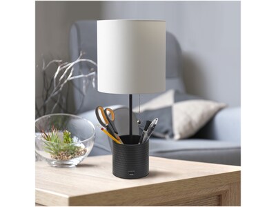 Simple Designs Table Lamp, Black/White (LT1085-BLK)