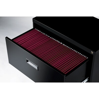 Space Solutions 2-Drawer Lateral File Cabinet, Letter-Width, Black, 30" Wide (19296)